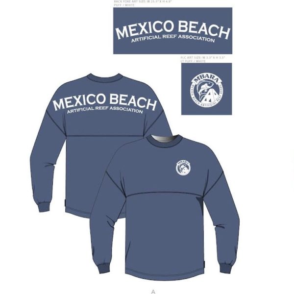 Mexico Beach Artificial Reef Association original crew neck spirit jersey in moonlight