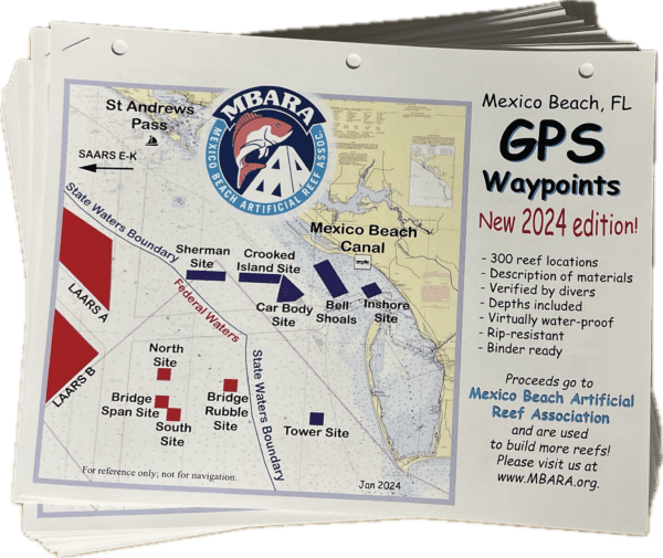 Mexico Beach GPS Waypoint chart